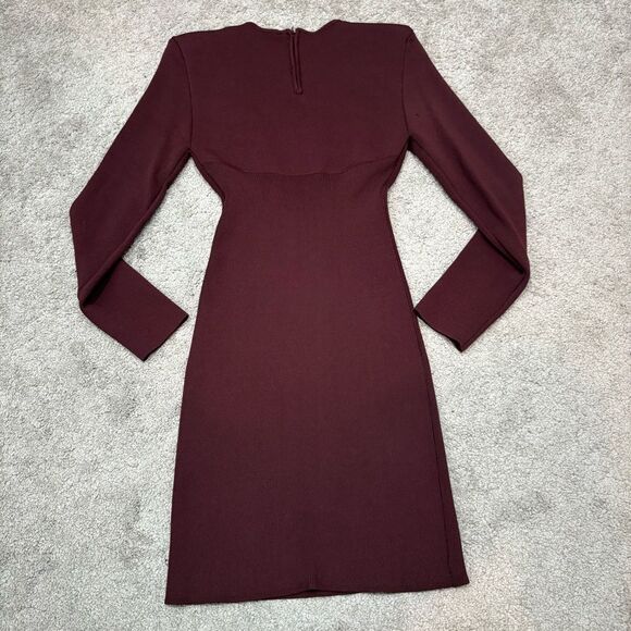 ZARA Brown Maroon Sweater Dress Size M - Picture 2 of 11